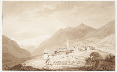 Das Dorf Airolo in den Alpen von J.L. Lund