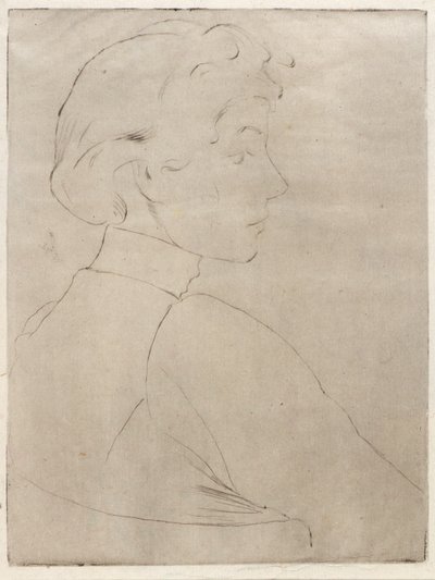 Großer Kopf im Profil von J. Alden Weir