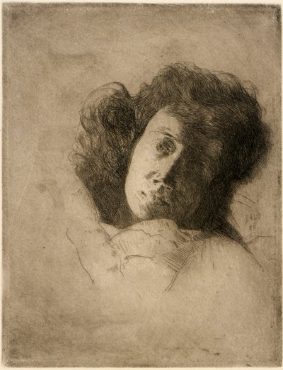 Studie eines Frauenkopfes von J. Alden Weir
