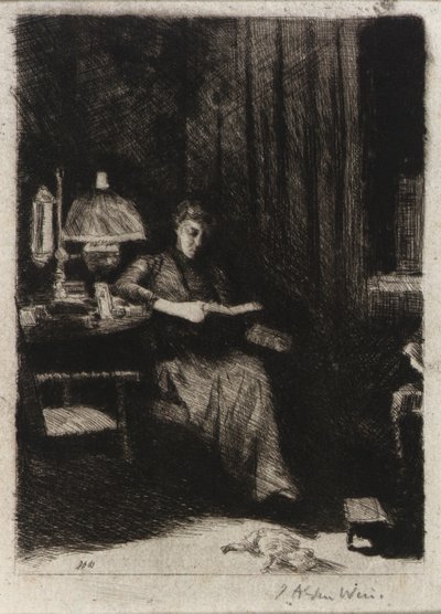 Die Abendlampe von J. Alden Weir
