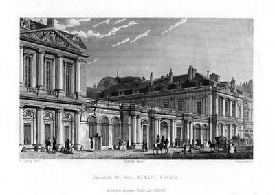 Palais Royal, Paris, Frankreich, 1829 von J. Hanshall