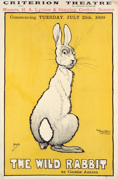 Das Wildkaninchen-Poster, 1899 von J. Hissin