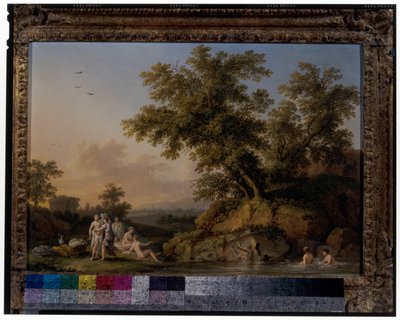 Ein Paar Landschaften mit badenden Nymphen von Jacob Philippe Hackert
