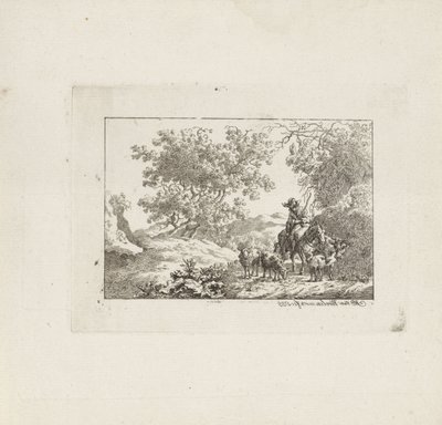 Hirte zu Pferd mit Herde von Jacob Elias van Varelen