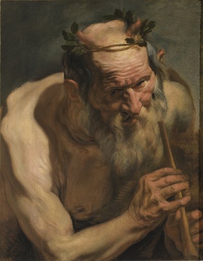 Alter Satyr mit Flöte von Jacob Jordaens