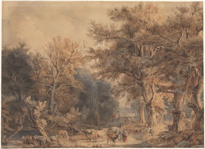 Waldlandschaft mit Figuren und Vieh von Jacob Maris