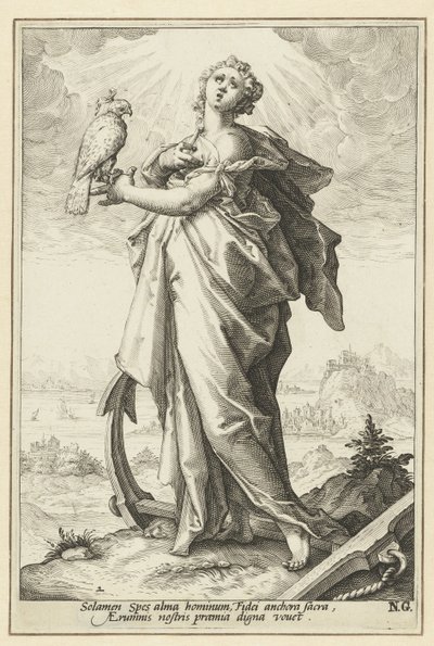 Hoffnung (Spes) (Die Tugenden) von Jacob Matham (attributed to)