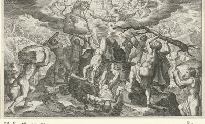 Bacchus hilft die Titanen besiegen von Jacob Matham