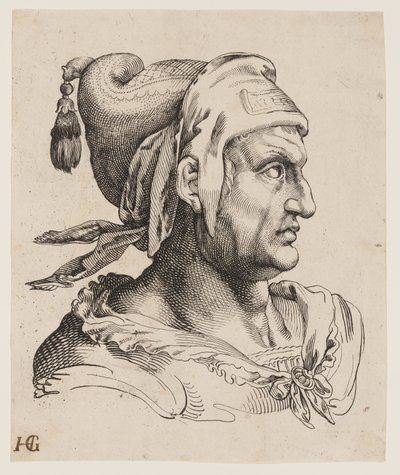 Büste eines Mannes im Profil von Jacob Matham