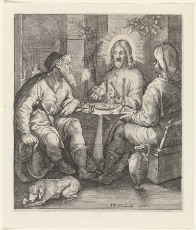 Mahlzeit in Emmaus von Jacob Matham
