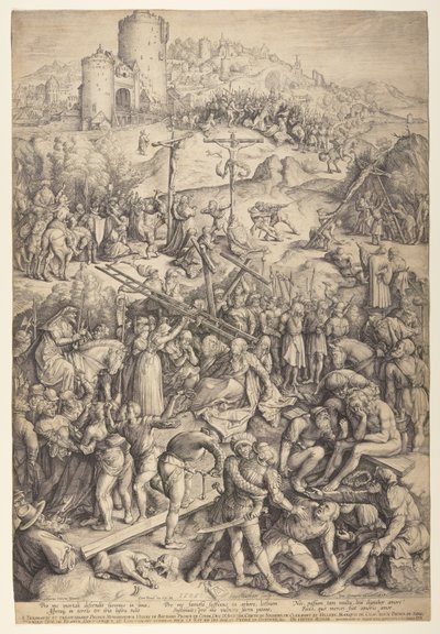 Die Verspottung, Geißelung und Kreuzigung Christi von Jacob Matham