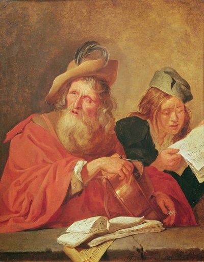 Der Drehorgelspieler, 1678 von Jacob Toorenvliet