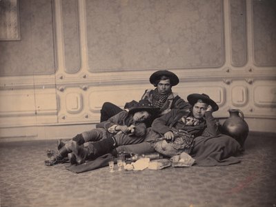 Hirten Pifferari mit Brotzeit, ca. 1864 von Jacob Wothly