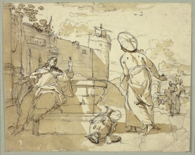 Christus und die Frau von Samaria von Jacob de Wit