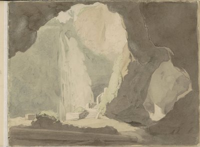Wasserfall in Tivoli von Jacobus Everhardus Josephus van den Berg