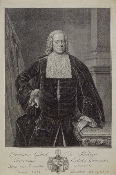Christian Gabriel Schroder, 1764 von Jacobus Houbraken