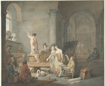 Modellzeichnen in einem alten Gebäude von Jacobus Johannes Lauwers