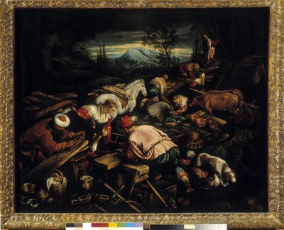 Der Bau der Arche Noah von Jacopo Bassano