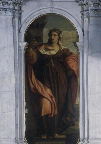 St. Barbara (Teil eines Triptychons) von Jacopo (c.1480 1528) Palma