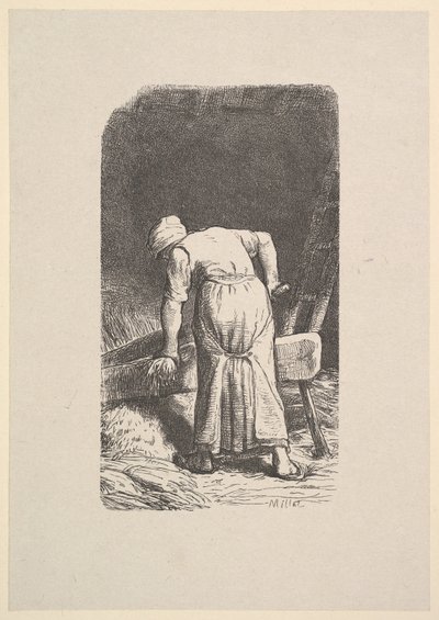 Frau schneidet Weizen, 1853 von Jacques Adrien Lavieille