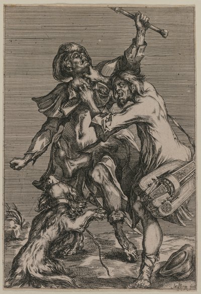 Zwei kämpfende Bettler von Jacques Bellange