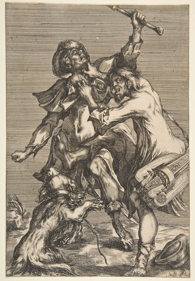 Zwei kämpfende Bettler von Jacques Bellange