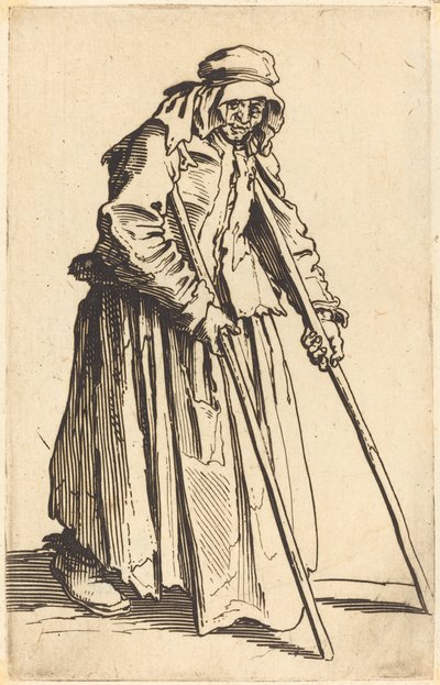 Bettlerin mit Krücken von Jacques Callot