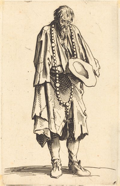 Bettler mit Rosenkranz von Jacques Callot