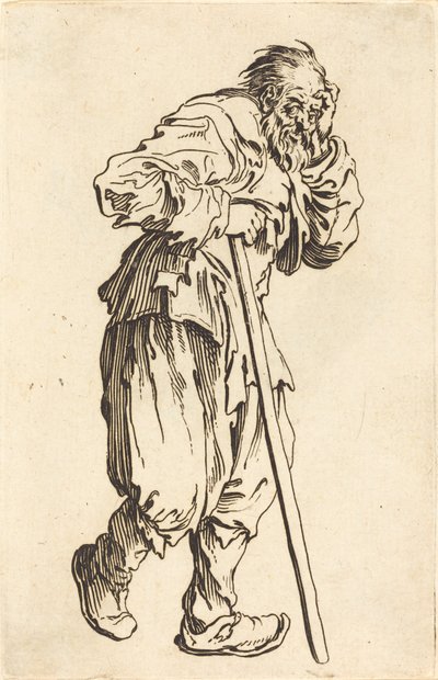 Bettler mit einem Stock, ca. 1622 von Jacques Callot