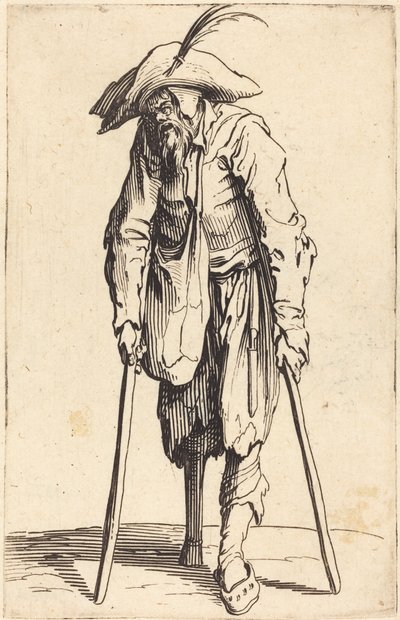 Bettler mit Holzbein, ca. 1622 von Jacques Callot