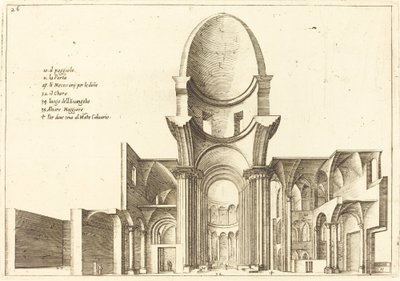 Querschnitt einer Kirche von Jacques Callot