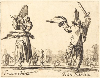 Fracischina und Gian Farina, ca. 1622 von Jacques Callot