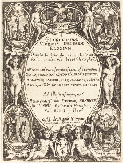 Frontispiz für "Gloriosissimae" von Jacques Callot