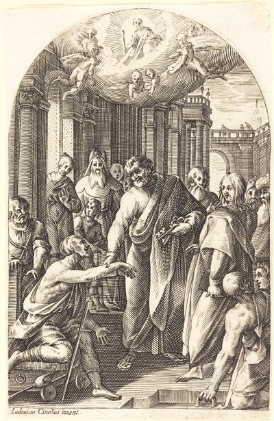 Petrus und Johannes heilen den Lahmen von Jacques Callot