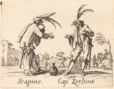 Scapino und Kapitän Zerbino von Jacques Callot