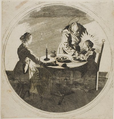 Die Heilige Familie am Tisch von Jacques Callot