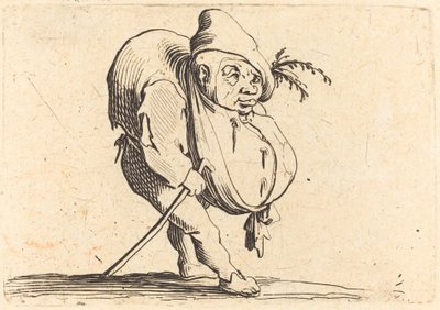 Der Bucklige mit einem Stock, ca. 1622 von Jacques Callot