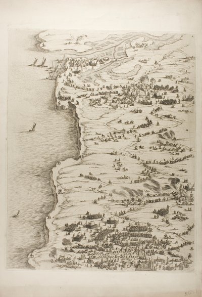 Die Belagerung von La Rochelle, erste Platte von Jacques Callot