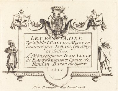 Titelseite für "Die Fantasien" von Jacques Callot