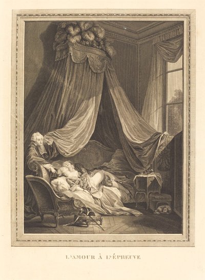 Die Liebe auf die Probe gestellt von Jacques Firmin Beauvarlet after Pierre Antoine Baudouin