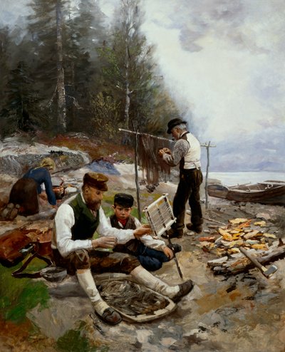 Fischer am Strand von Jahn Ekenaes
