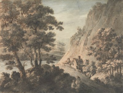 Landschaft mit Fluss und Figuren von James Adam