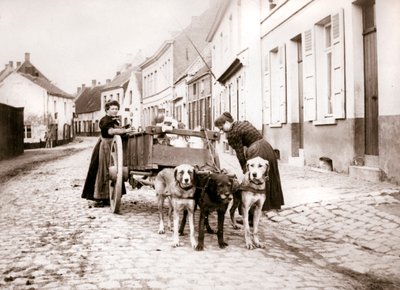 Frauen und Hundekarren, Antwerpen, 1898 von James Batkin