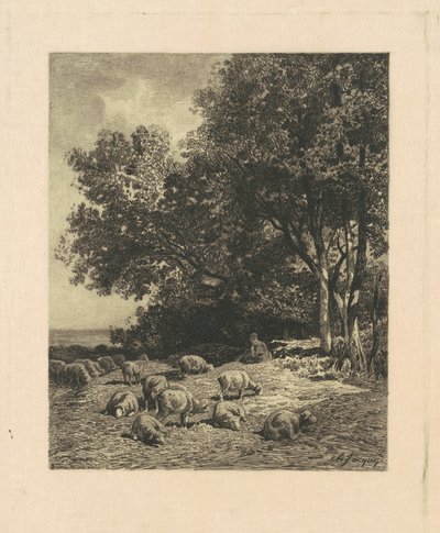 Landschaft mit Schafen von James David Smillie, after Charles Émile Jacque