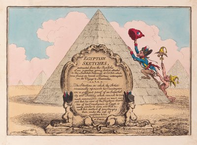 Ägyptische Skizzen, veröffentlicht 1799 (handkolorierte Gravur) von James Gillray