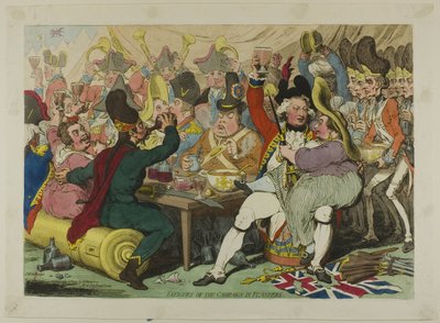 Mühen des Feldzugs in Flandern von James Gillray