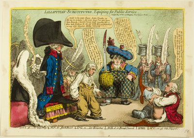Liliputaner-Ersatz, Ausrüstung für den öffentlichen Dienst von James Gillray