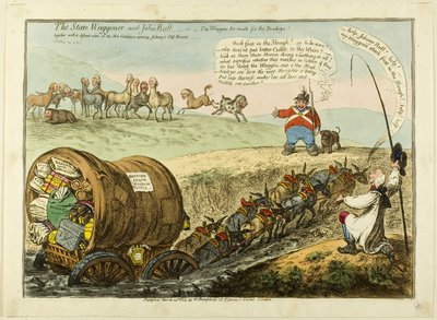 Der Staatswagenlenker und John Bull von James Gillray