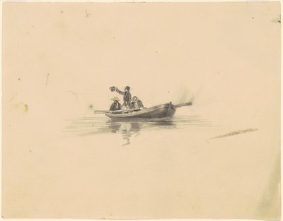 Männer in einem Ruderboot von James Goodwyn Clonney