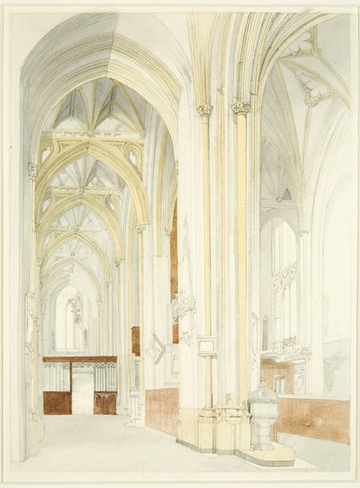 Innenansicht der Kathedrale von Bristol (unvollendet) von James Johnson